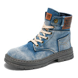 Popular Large Size Men's Mid-Top Denim Martin Boots – Versatile Work Shoes 2025