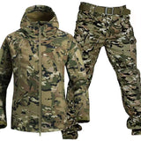 Autumn and Winter Outdoor Shark Skin Soft Shell Suit – Unisex Warm Camouflage Jacket and Pants Set