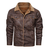 Men’s WWII Aviator Leather Jacket – Fur Lined Bomber Flight Coat