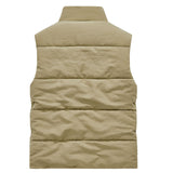 Men’s Fleece-Lined Outdoor Workwear Vest – Winter Warm Multi-Pocket Sleeveless Jacket, Large Size Casual Zipper Vest