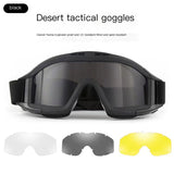 Tactical Military Shooting Goggles – Impact-Resistant Eyewear with Interchangeable Lenses & Head Strap for Airsoft, CS, Outdoor, and Helmet Use