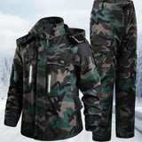 Winter Thickened Velvet Waterproof Workwear Set – Warm Hooded Jacket & Wear-Resistant Outdoor Cycling Labor Protection Suit