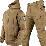 Autumn and Winter Outdoor Shark Skin Soft Shell Suit – Unisex Warm Camouflage Jacket and Pants Set