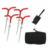 Winter Ice Fishing Ground Nail Kit – Heavy-Duty Ice Nails with Hammer & Tactical Bag