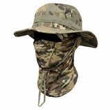 Camouflage Round-Brim Hat & Hood Set – Outdoor Windproof Mountaineering Fisherman Hat