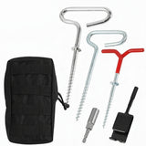 Winter Ice Fishing Ground Nail Kit – Heavy-Duty Ice Nails with Hammer & Tactical Bag