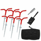 Winter Ice Fishing Ground Nail Kit – Heavy-Duty Ice Nails with Hammer & Tactical Bag