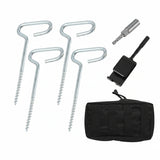 Winter Ice Fishing Ground Nail Kit – Heavy-Duty Ice Nails with Hammer & Tactical Bag