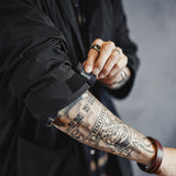 Workwear American Black Balmakken Windbreaker – Japanese Retro Mid-Length Nylon Coat for Men