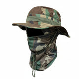 Camouflage Round-Brim Hat & Hood Set – Outdoor Windproof Mountaineering Fisherman Hat