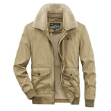 Men’s Winter Cotton Coat – Lapel Thickened Fleece Jacket with Multi-Pocket Design