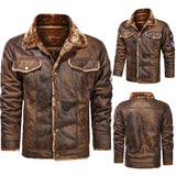Men’s WWII Aviator Leather Jacket – Fur Lined Bomber Flight Coat