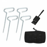 Winter Ice Fishing Ground Nail Kit – Heavy-Duty Ice Nails with Hammer & Tactical Bag