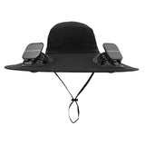 Solar Fan Sun Hat with 12cm Wide Brim – Men's Outdoor Fishing & Hiking Hat with Dual Fans and USB Charging