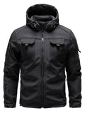Men’s Tactical Soft Shell Jacket – Waterproof, Windproof & Warm Outdoor Hooded Coat