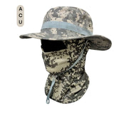 Camouflage Round-Brim Hat & Hood Set – Outdoor Windproof Mountaineering Fisherman Hat