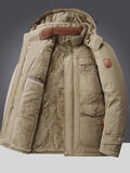 Men’s Mid-Length Winter Jacket – Thick Corduroy Coat with Lambswool Lining