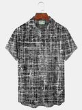 Textured Marble Art Print Beach Men's Hawaiian Oversized Shirt With Pocket