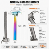 TC4 Titanium Hammer | 5-in-1 Survival & Emergency Tool