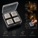 Titanium Whiskey Stones - Reusable Ice Cubes, Chill Without Dilution