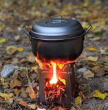2200ml Titanium Camping Pot Set – Ultralight Hanging Pot with Pan, Steamer & Foldable Handle