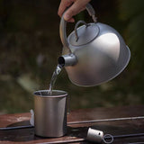 Titanium Whistling Stovetop Kettle – 2000ml Ultralight Pure Titanium Tea Kettle for Camping & Home Use