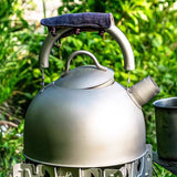 Titanium Whistling Stovetop Kettle – 2000ml Ultralight Pure Titanium Tea Kettle for Camping & Home Use