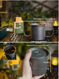 Outdoor 3-in-1 Pure Titanium Coffee Pot / Mug / Kettle – Ultralight 400ml Hand-Brew Cup with Storage Bag
