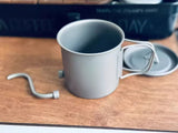 Outdoor 3-in-1 Pure Titanium Coffee Pot / Mug / Kettle – Ultralight 400ml Hand-Brew Cup with Storage Bag