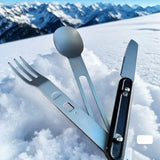 3-Piece Pure Titanium Camping Cutlery Set – Lightweight, Portable & Durable
