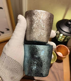 Pure Titanium Handmade Rock-Pattern Double-Layer Insulated Cup – 120ml