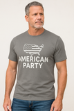 American Party 100% Cotton T-Shirt – Lightweight Slub Crew Neck Tee for Men
