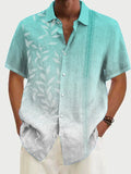 Cotton Linen Breathable Gradient Men's Hawaiian Short Sleeve Shirt