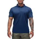 Quick Dry Tactical Short Sleeve Lapel Neck Polo Shirt