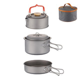 Titanium Camping Cookware Set – Ultralight Portable Pot, Kettle & Frying Pan