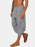 Linen Pants Men's Capri Pants Basic Casual Summer Board Shorts Pocket