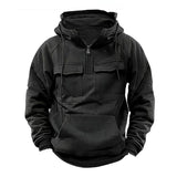 Vintage Windproof Warm Thickened Multi-pocket Hoodie