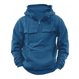 Vintage Windproof Warm Thickened Multi-pocket Hoodie