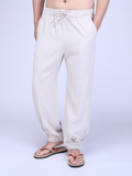 Men's Cotton Linen Elastic Waist Casual Pants