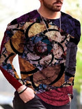 Abstract Crew Neck Casual Shirts & Tops