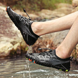 Men Outdoor Exercise Water Shoes Wading Beach Gray green elastic band Sneakers