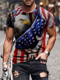 BrosWear Eagle And Flag Short Sleeve T-Shirt