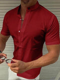 Men's short sleeve lapel casual shirt