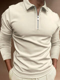 Business Solid Color Shirt Collar Casual Men's Tops