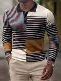 Men's Slim Fit Color Block Polo Shirt