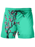 Men's Coconut Plant Print Loose Resort Beach Shorts