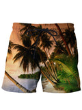Men's Hawaiian Print Casual Resort Beach Shorts
