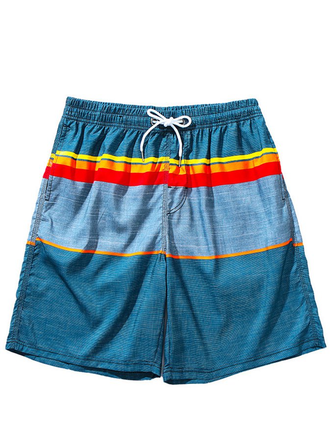 Mens Hawaiian Pant Casual Green Beach Geometric Short Sleeve Aloha Beach Pants