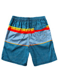 Mens Hawaiian Pant Casual Green Beach Geometric Short Sleeve Aloha Beach Pants