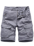Men's Loose Fit Twill Cargo Short Cotton-Blend Basic Pants